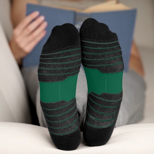 Frohe Weihnachtsgrün schlichte Solo-Hintergrund Ur Socken (Unterseite)