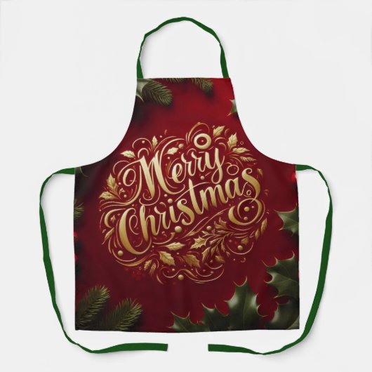Frohe Weihnachtsgrün Schürze (Vorderseite)
