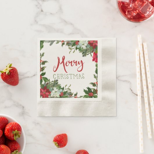 Frohe Weihnachtsgrün Serviette (Beispiel)