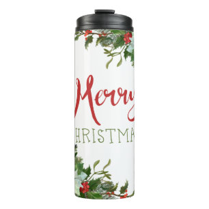 Frohe Weihnachtsgrün Thermosbecher