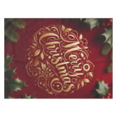 Frohe Weihnachtsgrün Tischdecke (Vorderseite (Horizontal))
