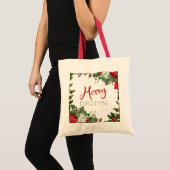 Frohe Weihnachtsgrün Tragetasche (Vorderseite (Produkt))