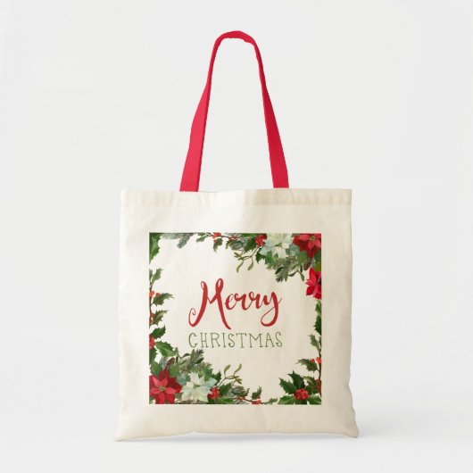 Frohe Weihnachtsgrün Tragetasche (Vorne)