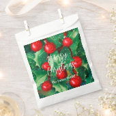 Frohe Weihnachtsgrün und Rote Berries Geschenktütchen (Ausgeschnitten)
