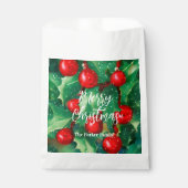 Frohe Weihnachtsgrün und Rote Berries Geschenktütchen (Vorderseite)