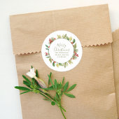 Frohe Weihnachtsgrün Wreath Custom Runder Aufkleber