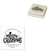 Frohe Weihnachtsgrüße Custom Rücksendeadresse Gummistempel (Stempel)