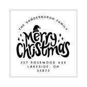 Frohe Weihnachtsgrüße Custom Rücksendeadresse Gummistempel (Prägung)