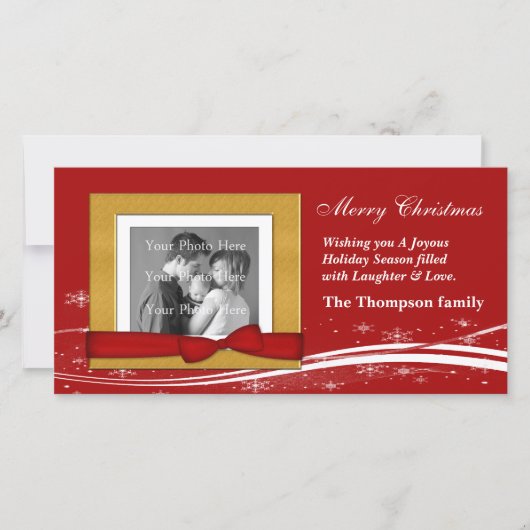 Frohe Weihnachtsgrüße Feiertagskarte (Vorderseite)