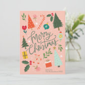 Frohe Weihnachtsgrüße Feiertagskarte (Stehend Vorderseite)