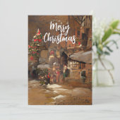 Frohe Weihnachtsgrüße Feiertagskarte (Stehend Vorderseite)