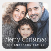 Frohe Weihnachtsgrüße Foto Quadratischer Aufkleber (Vorderseite)