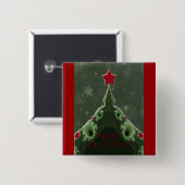 Frohe Weihnachtsgrüße - Fraktal Tree und Star Button (Vorne & Hinten)