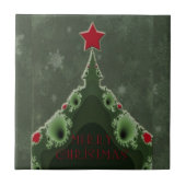 Frohe Weihnachtsgrüße - Fraktal Tree und Star Fliese (Vorderseite)