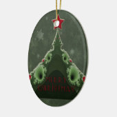 Frohe Weihnachtsgrüße - Fraktal Tree und Star Keramikornament (Links)