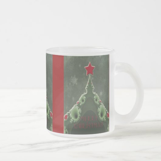 Frohe Weihnachtsgrüße - Fraktal Tree und Star Mattglastasse (Rechts)