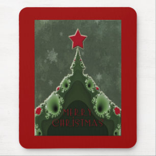Frohe Weihnachtsgrüße - Fraktal Tree und Star Mousepad