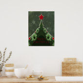 Frohe Weihnachtsgrüße - Fraktal Tree und Star Poster (Küche)