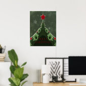 Frohe Weihnachtsgrüße - Fraktal Tree und Star Poster (Heimbüro)