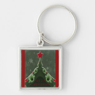 Frohe Weihnachtsgrüße - Fraktal Tree und Star Schlüsselanhänger