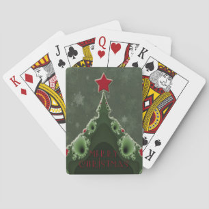 Frohe Weihnachtsgrüße - Fraktal Tree und Star Spielkarten