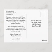 Frohe Weihnachtsgrüße für Katzen Po Postkarte (Rückseite)