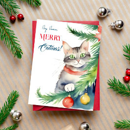 Frohe Weihnachtsgrüße für Katzenmenschen Postkarte