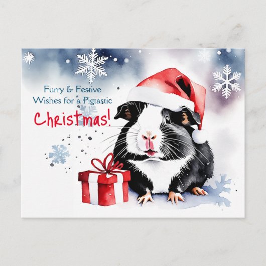 Frohe Weihnachtsgrüße Guinea Haustier Postkarte (Vorderseite)