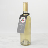 Frohe Weihnachtsgrüße, Holly Sprig & Berries Flaschenanhänger (Angewinkelt)