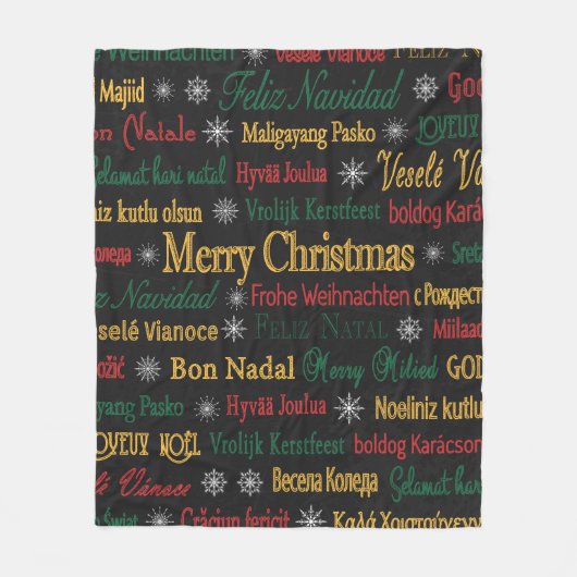 Frohe Weihnachtsgrüße in einer anderen Sprache | Fleecedecke (Vorderseite)