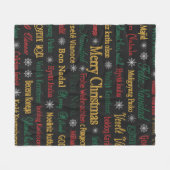 Frohe Weihnachtsgrüße in einer anderen Sprache | Fleecedecke (Vorderseite (Horizontal))