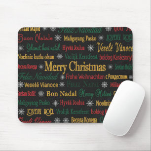 Frohe Weihnachtsgrüße in einer anderen Sprache   Mousepad