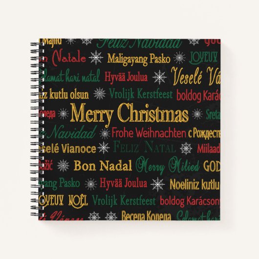 Frohe Weihnachtsgrüße in einer anderen Sprache | Notizblock (Vorderseite)