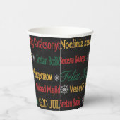 Frohe Weihnachtsgrüße in einer anderen Sprache | Pappbecher (Rechts)