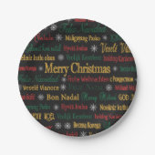 Frohe Weihnachtsgrüße in einer anderen Sprache | Pappteller (Vorderseite)