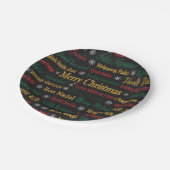 Frohe Weihnachtsgrüße in einer anderen Sprache | Pappteller (Schrägansicht)