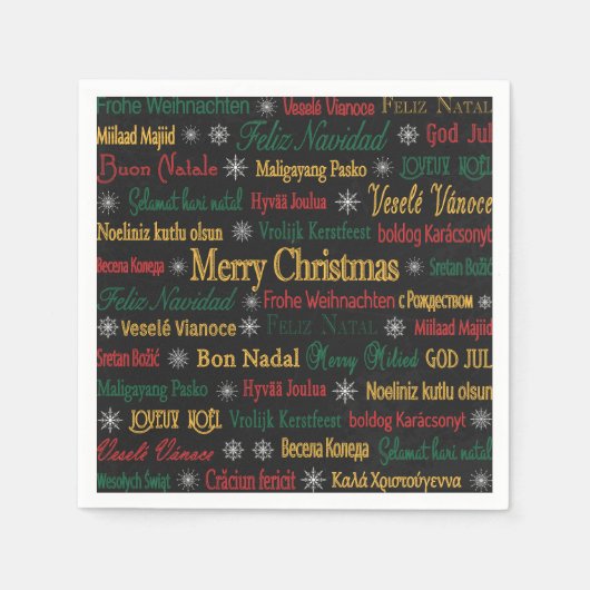 Frohe Weihnachtsgrüße in einer anderen Sprache | Serviette (Vorderseite)