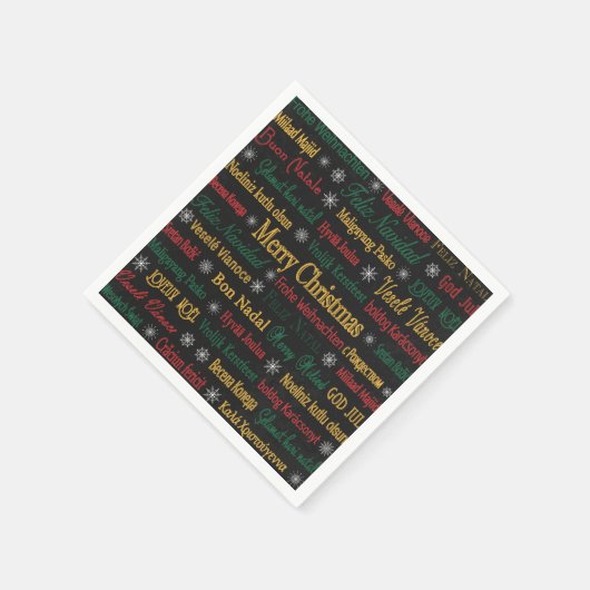 Frohe Weihnachtsgrüße in einer anderen Sprache | Serviette (Ecke)
