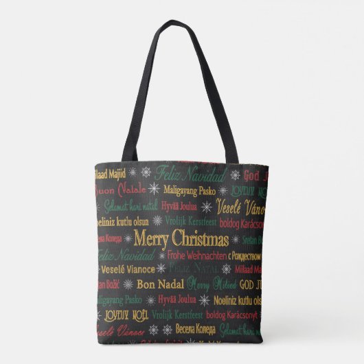 Frohe Weihnachtsgrüße in einer anderen Sprache | Tasche (Rückseite)