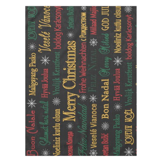 Frohe Weihnachtsgrüße in einer anderen Sprache | Tischdecke (Vorderseite)