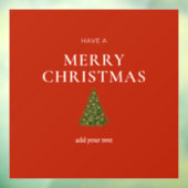 Frohe Weihnachtsgrüße mit Baum auf roten Sitten Fensteraufkleber (Blatt 3)