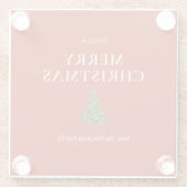 Frohe Weihnachtsgrüße mit Baum auf roten Sitten Glasuntersetzer (Rückseite)