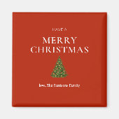 Frohe Weihnachtsgrüße mit Baum auf roten Sitten Magnet (Vorne)