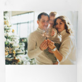 Frohe Weihnachtsgrüße mit Foto Beilage Gold Dreifach Gefaltete Urlaubskarte (Innen Erste Seite)