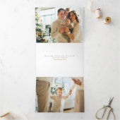 Frohe Weihnachtsgrüße mit Foto Beilage Gold Dreifach Gefaltete Urlaubskarte (Innenseite)