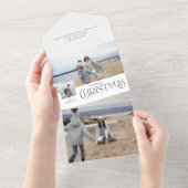 Frohe Weihnachtsgrüße mit Foto Beilage Silber All In One Einladung (Abreißen)