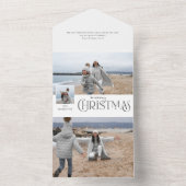 Frohe Weihnachtsgrüße mit Foto Beilage Silber All In One Einladung (Innen Boden)