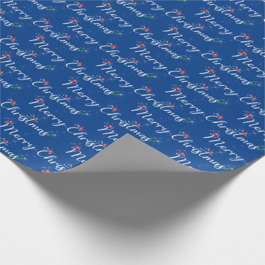 Frohe Weihnachtsgrüße mit Glitzern Geschenkpapier (Ecke)