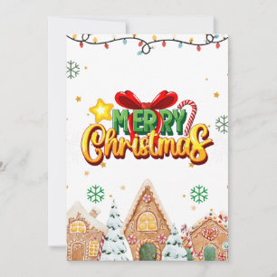 Frohe Weihnachtsgrüße mit Lebkuchenhäusern Feiertagskarte