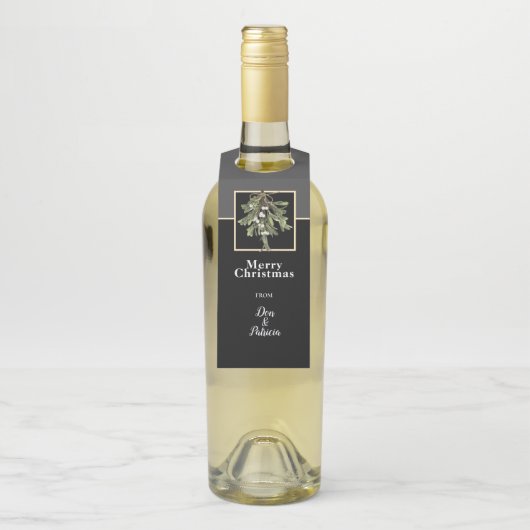 Frohe Weihnachtsgrüße mit Mistletoe Flaschenanhänger (Auf Flasche)